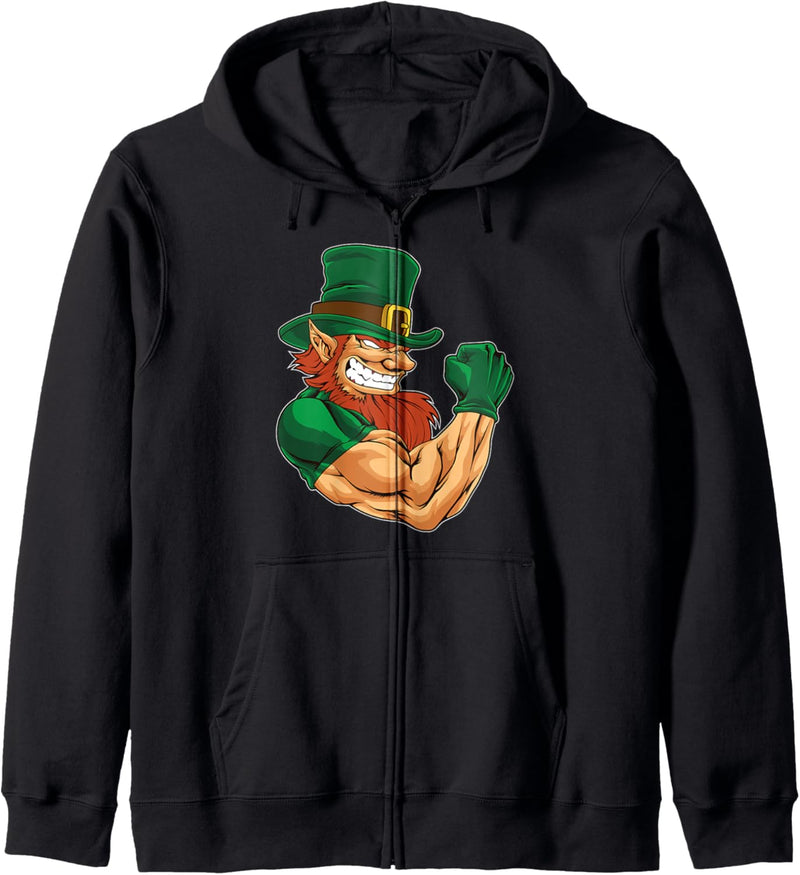 Fitness Leprechaun - Irisches Gym - Bodybuilder Kobold Kapuzenjacke