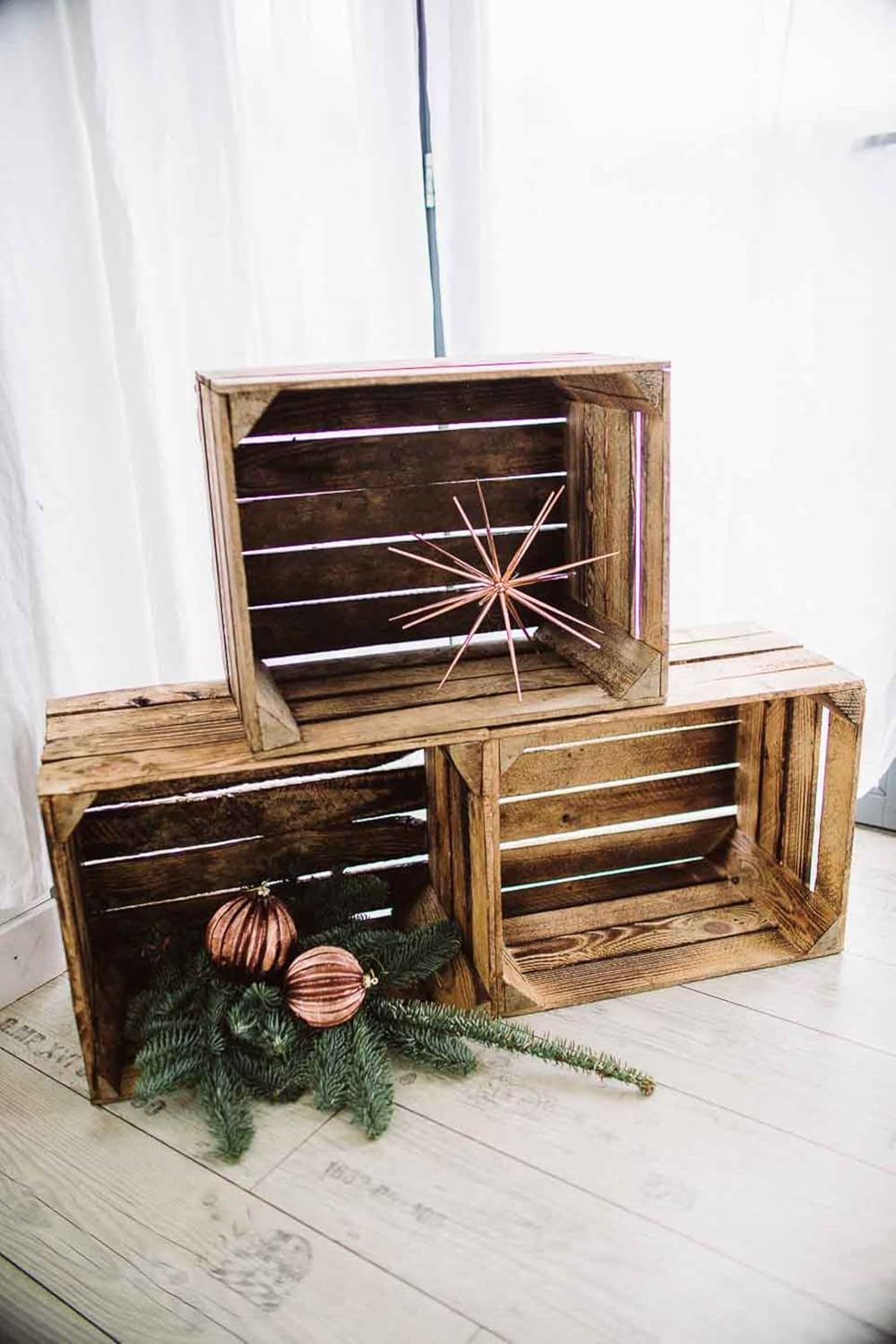 Teramico Alte geflammte Obstkisten / Holzkisten in vielen Variationen -Ideal zum Möbelbau oder zur A