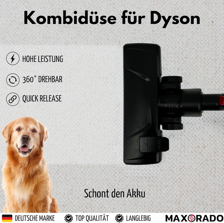 Kombidüse Flex kompatibel mit Dyson V7 V8 V10 V11 V15 GEN5 Staubsaugerdüse Ersatzteil Bodendüse Fuss