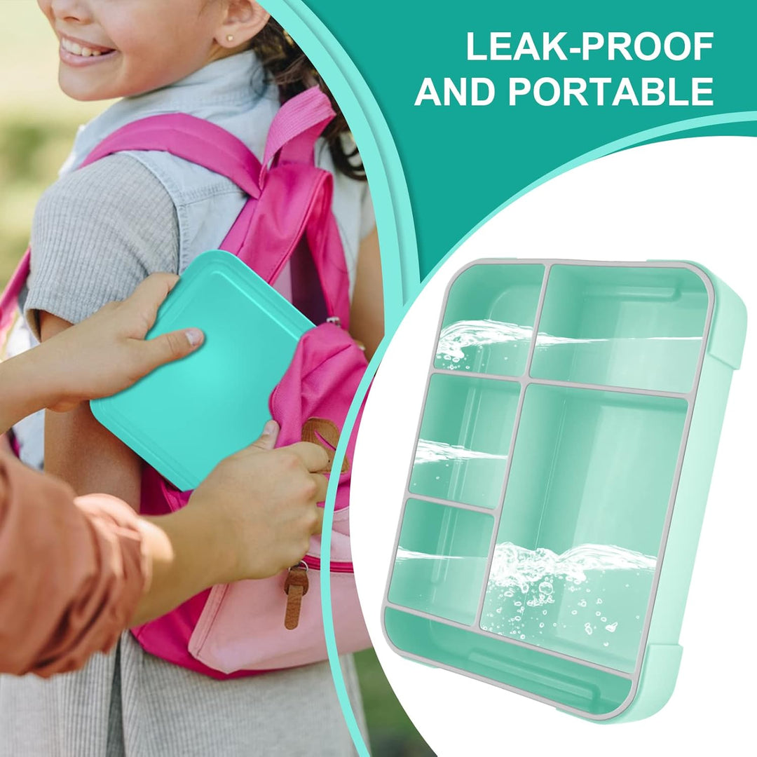 IJIAMY Brotdose Kinder mit Fächern, 1300ml Jausenbox Kinder, Auslaufsicher Bento Box, Lunchbox Kinde
