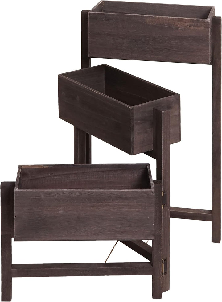 Mendler Pflanzregal T275, Standregal Blumenständer Pflanzkasten, 65x108x15cm, Holz Shabby-Look Vinta
