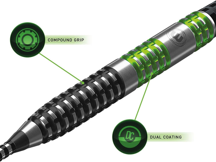 WINMAU Daryl Gurney 22g Sonderausgabe Profi Wolfram Steeltip Dartpfeile Set mit Flights und Schäfte