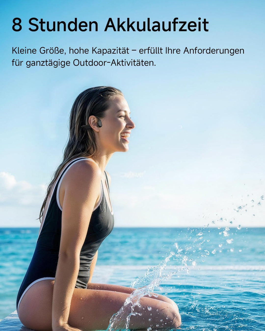 Kopfhörer Schwimmen IP68 Wasserdicht, 16GB MP3 Knochenschall Kopfhörer, Bluetooth 6.0, 8H Akku, Ergo