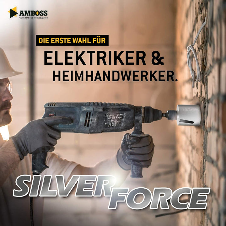 Diamant Dosensenker Ø 82 mm / M16 / Seitenschlitz / 90mm Nutzlänge - Amboss Silver Force Premium für