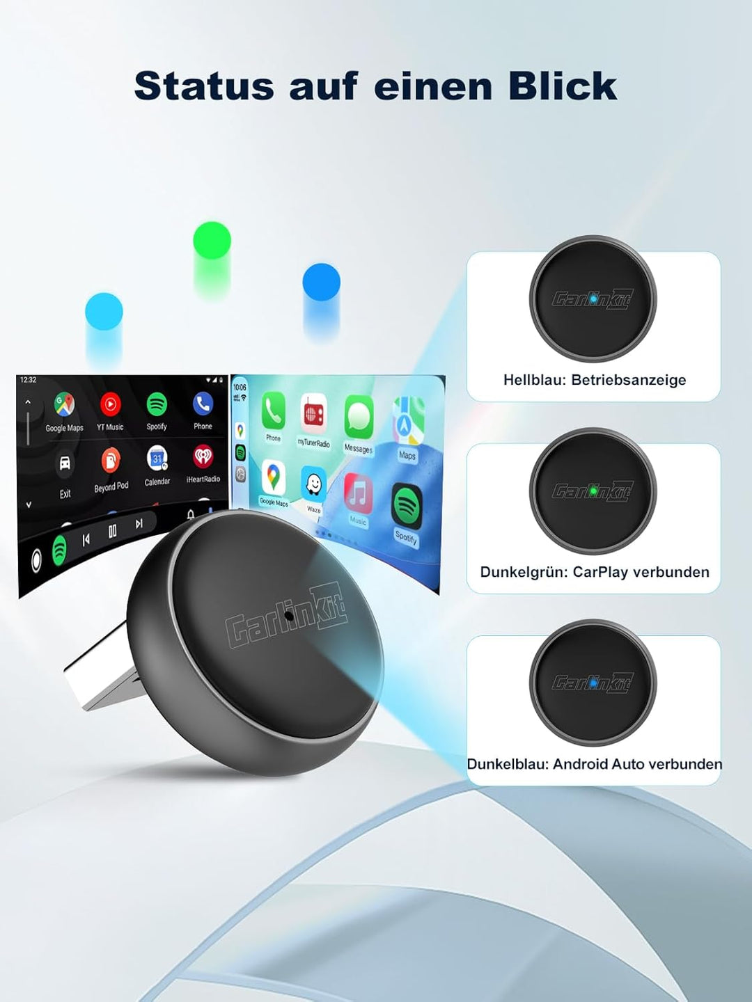 Carlinkit Mini Ultra Wireless CarPlay & Android Auto Adapter, Konvertieren Sie werkseitig kabelgebun