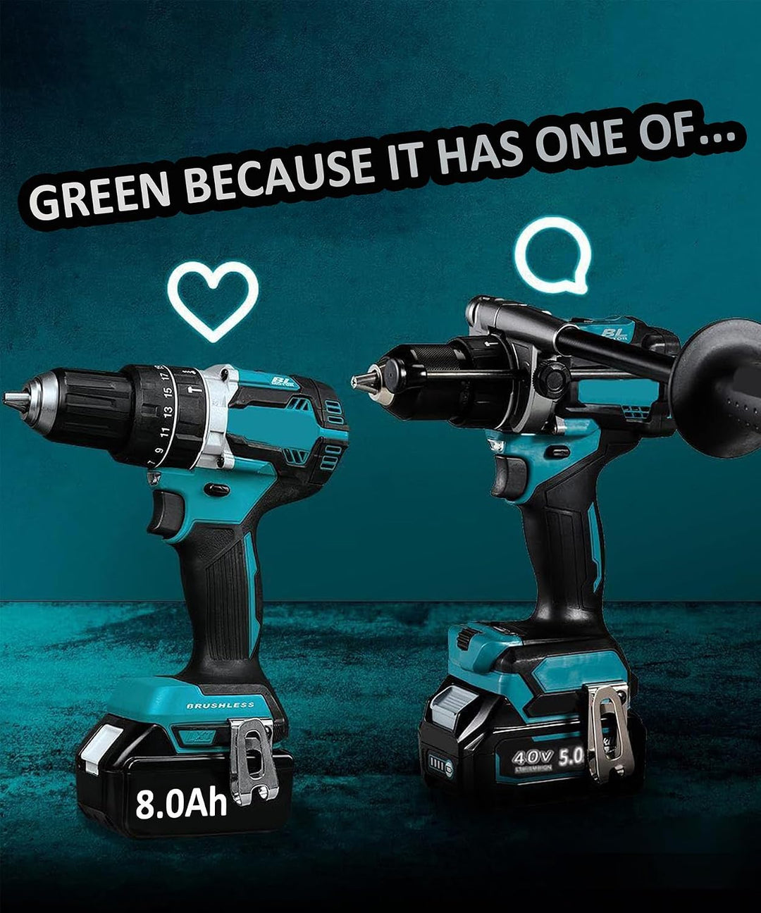 2X 18V 8.0Ah/8000mAh Ersatzakku für makita akku | Kompatibel BL1860B BL1850B BL1840 BL1830 BL1845 BL