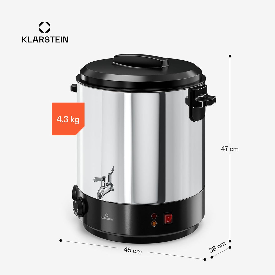 Klarstein Biggie Mechanischer Einkochautomat, 25 L Edelstahl-Einkochtopf & Glühweinkocher mit Edelst
