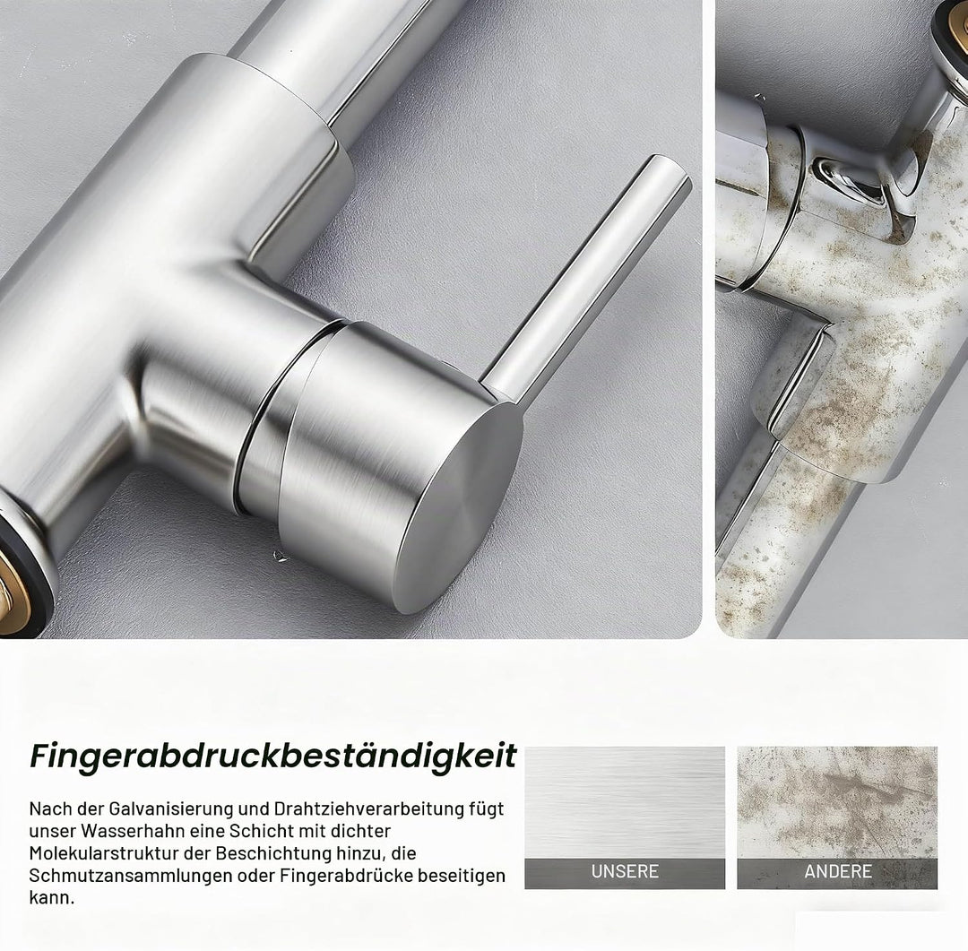 Küchenarmatur Mischbatterie Küche Wasserhahn Küche Hochdruck Ausziehbar Mit Herunterziehbare Brause
