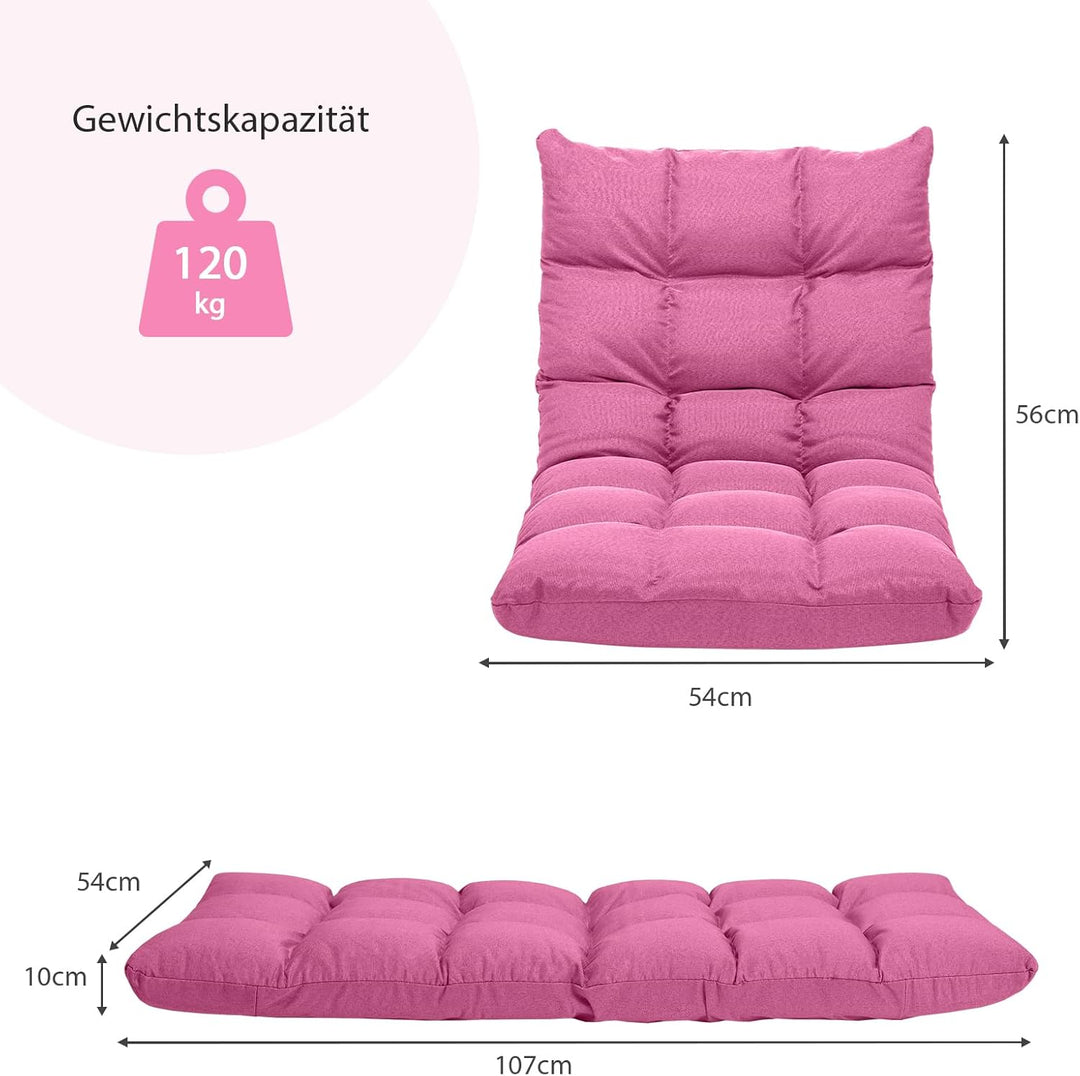 GOPLUS Bodenstuhl, Bodensofa mit Rückenlehne, Bodensessel mit Schlaffunktion, Floor Chair, Lazy Sofa