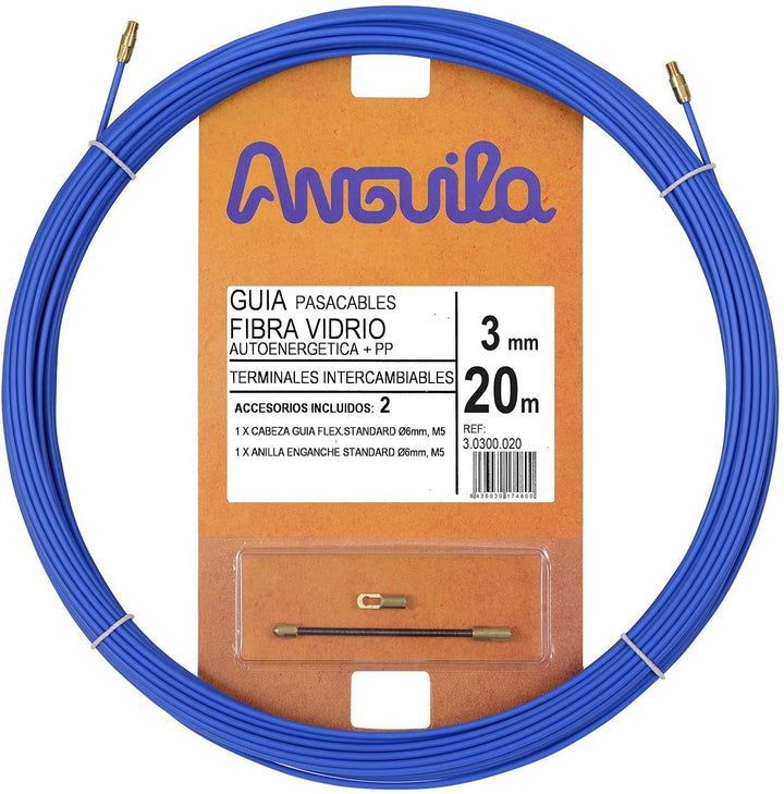Anguila | Guía Pasacables | Fibra de Vidrio Reforzada + Propileno | Terminales Intercambiables | Col