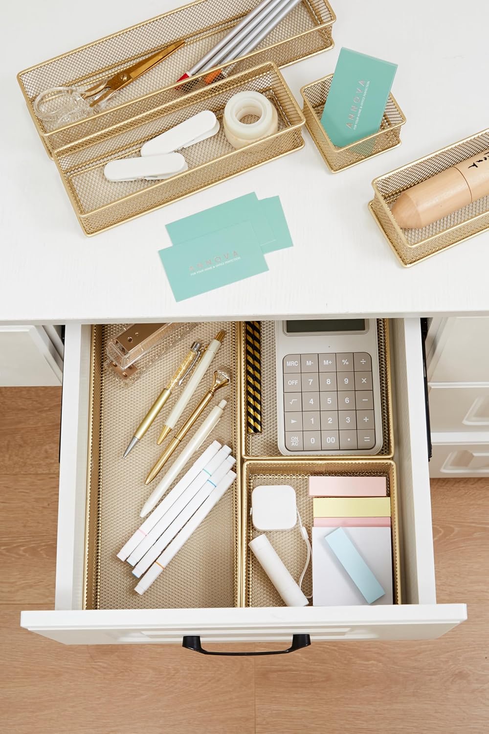 Annova Netz-Schubladenschrank und Regal, Organizer, Aufbewahrungskorb, für Schule, Büro, Zubehör, 2
