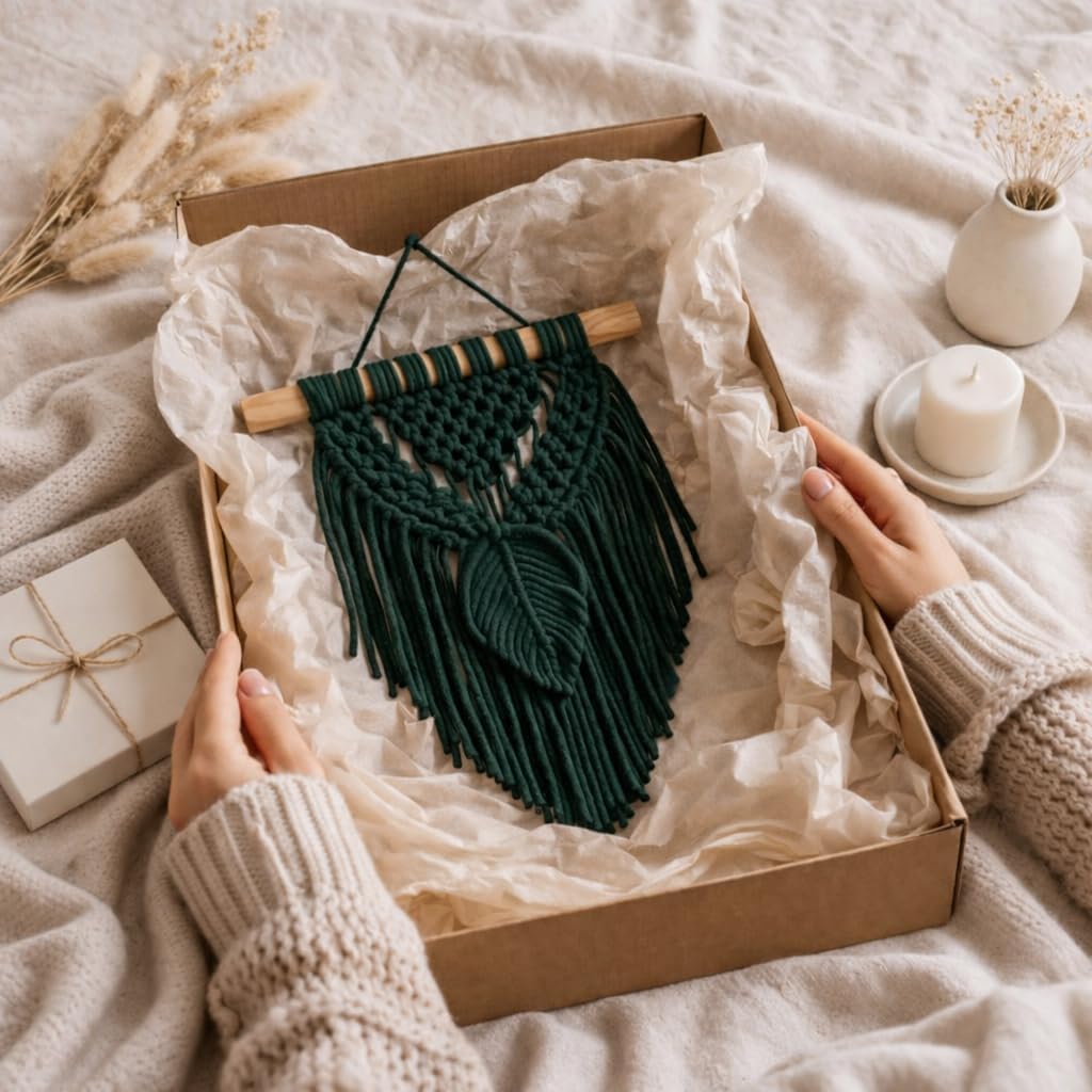Abio Makramee Garn Grün 3mm 300m Baumwollgarn Macrame Cord Kordel Garn für Makramee Schnur Makrameeg