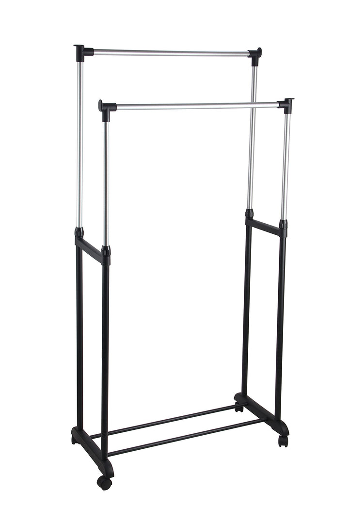 King Home s1407131 Kleiderstange Doppel mit Rollen, 80 x 42 x 95/170H