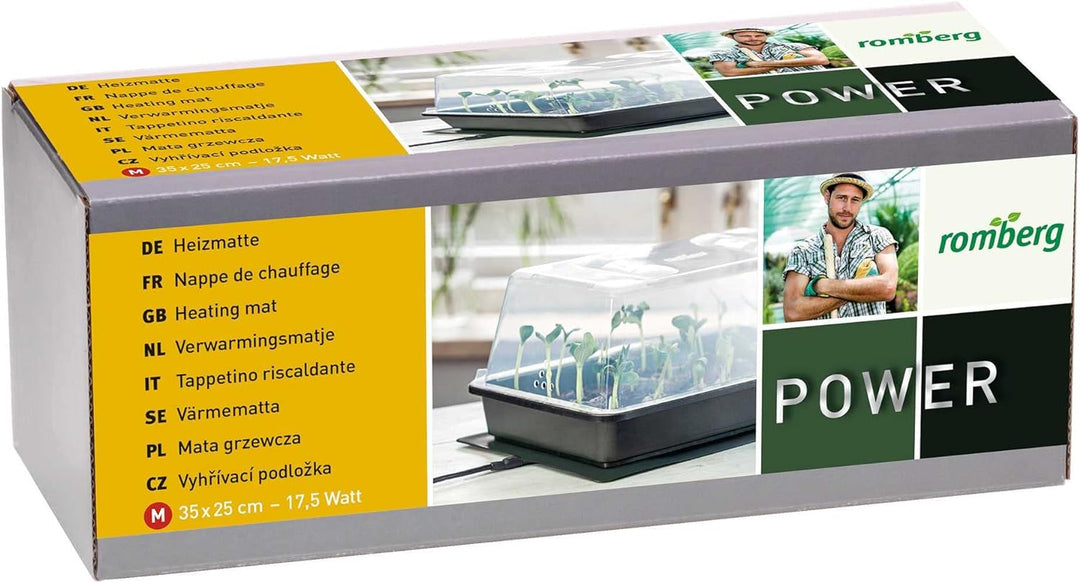 Romberg Heizmatte M | 17.5 Watt | passend für Zimmergewächshäuser 38 x 24 cm und Terrarien | 35 x 25