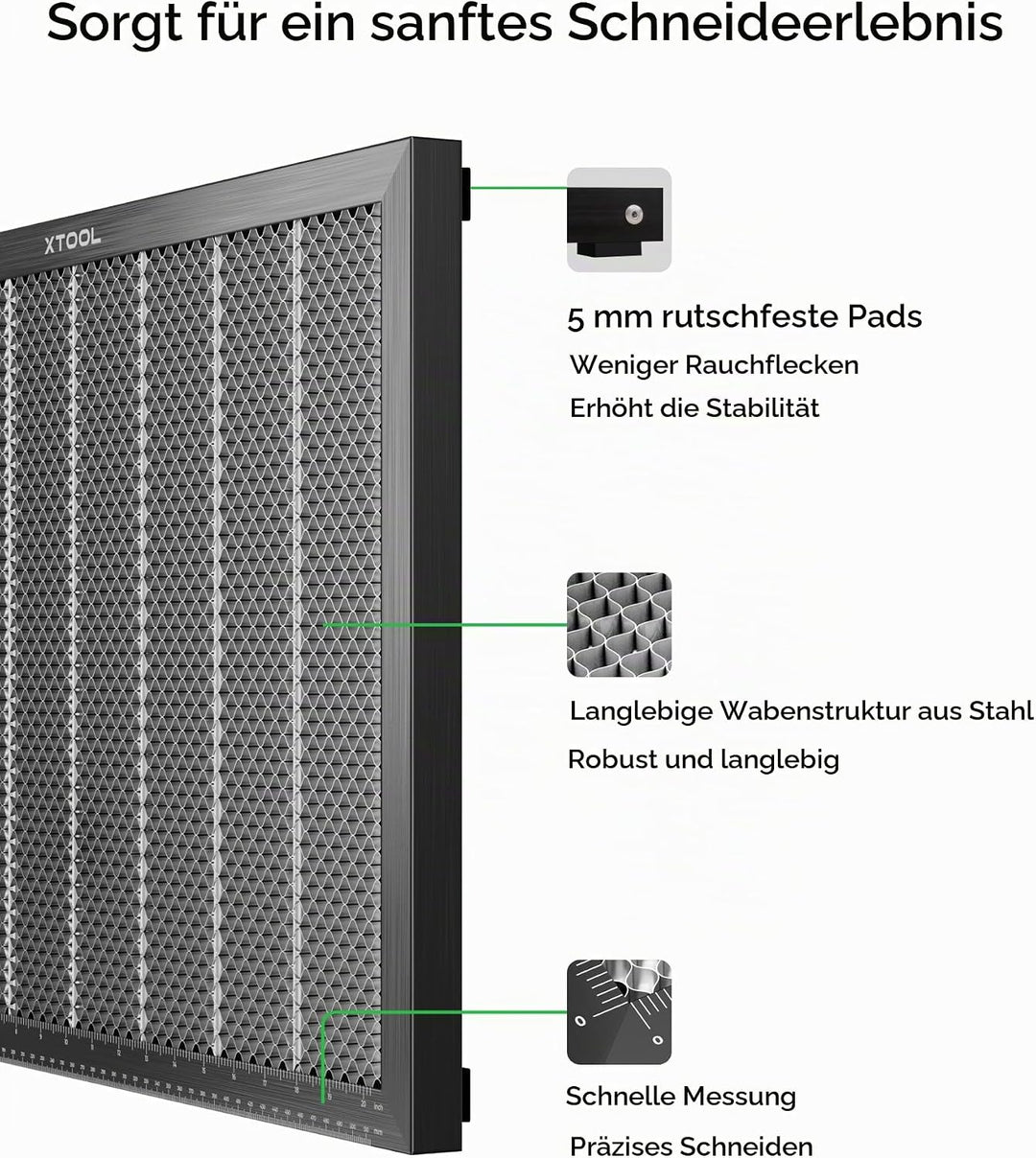 xTool S1 Wabenförmiger Arbeitstisch, der Seelenverwandte für Lasergravierer, Wabenförmige Arbeitspla