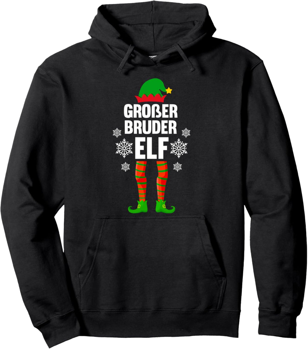 Grosser Bruder Elf Weihnachtself Partnerlook Weinachts Pullover Hoodie