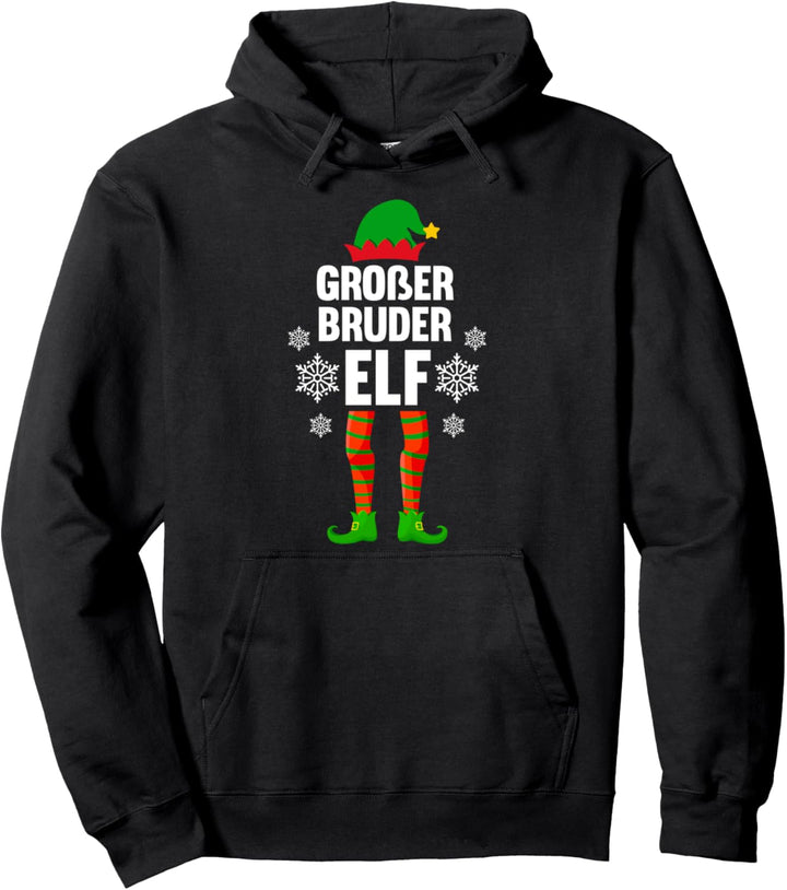Grosser Bruder Elf Weihnachtself Partnerlook Weinachts Pullover Hoodie