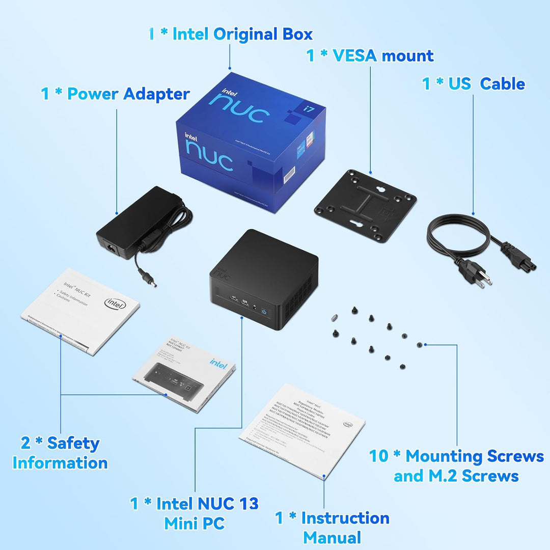 Intel NUC 13 PRO NUC13ANHi7 Arena Canyon, 13. Gen. CPU, 0 GB RAM, 0 GB SSD, kein Betriebssystem, i7-