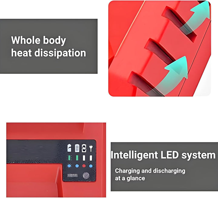 Akkuladegerät 100‑240V Akkuladegerät Tragbares Ersatzladegerät Elektrowerkzeugzubehör für Hilti 12V
