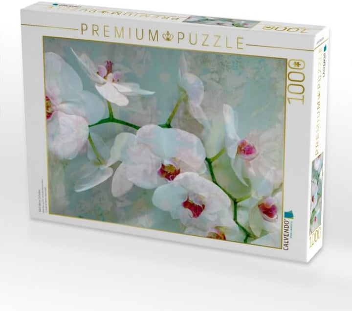CALVENDO Puzzle Weiss Blaue Orchidee 1000 Teile Lege-Grösse 48 x 64 cm Foto-Puzzle Bild von Alaya GA