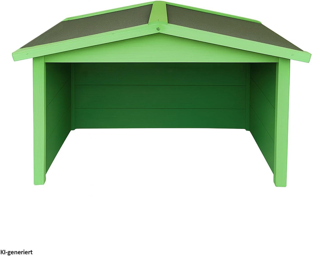 HTI living Garage für Mähroboter Robustes Holzhaus mit Wetterschutz Grün