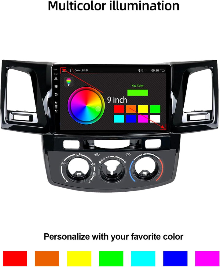 PX6 Android 12 IPS Autoradio Passt für Toyota Fortuner Hilux Revo Vigo (2004-2014) - 4G+64G - Kamera