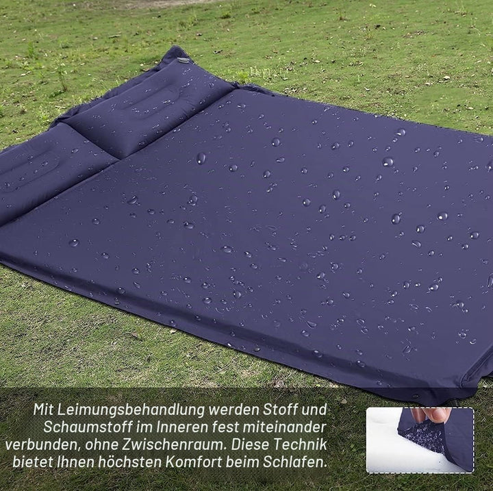 Ubon Doppelte Selbstaufblasende Schlafmatten Isomatte Aufblasbare Matratze für 2 Personen 3,6cm Luft