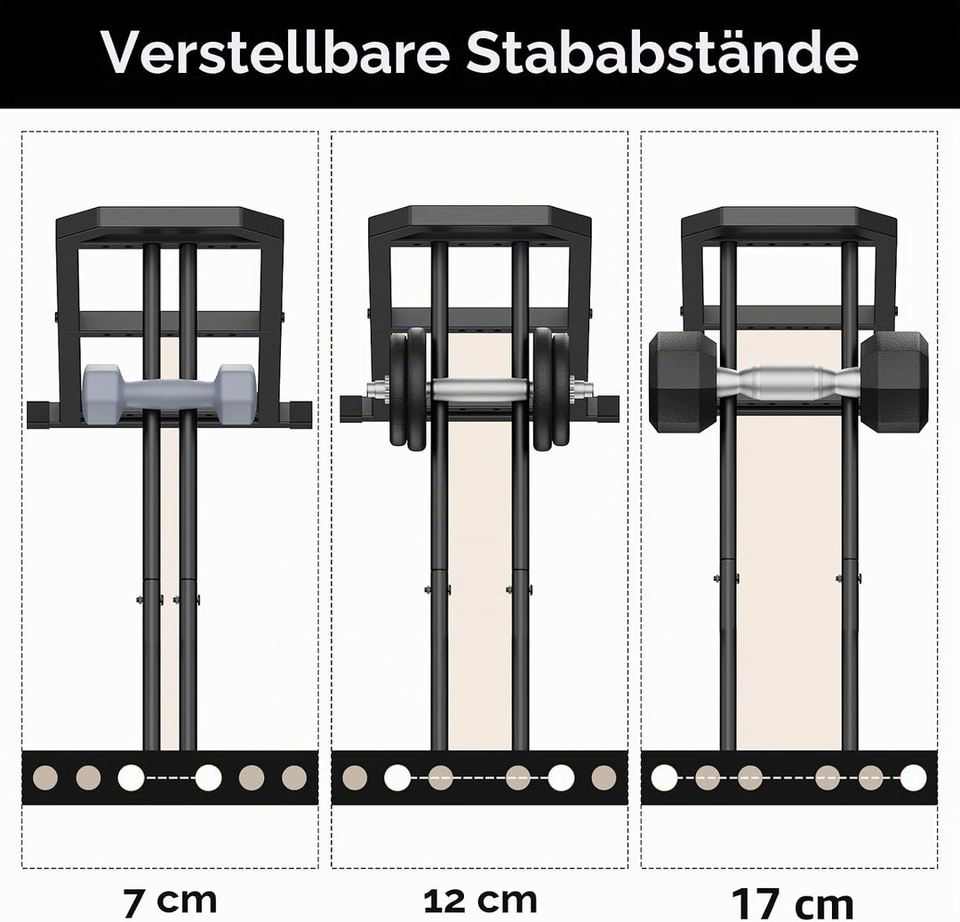 IMAYCC Verstellbarer Dreistöckiger 85x32x80CM Hantelständer- Gewichtslagerständer für Hanteln, Kettl