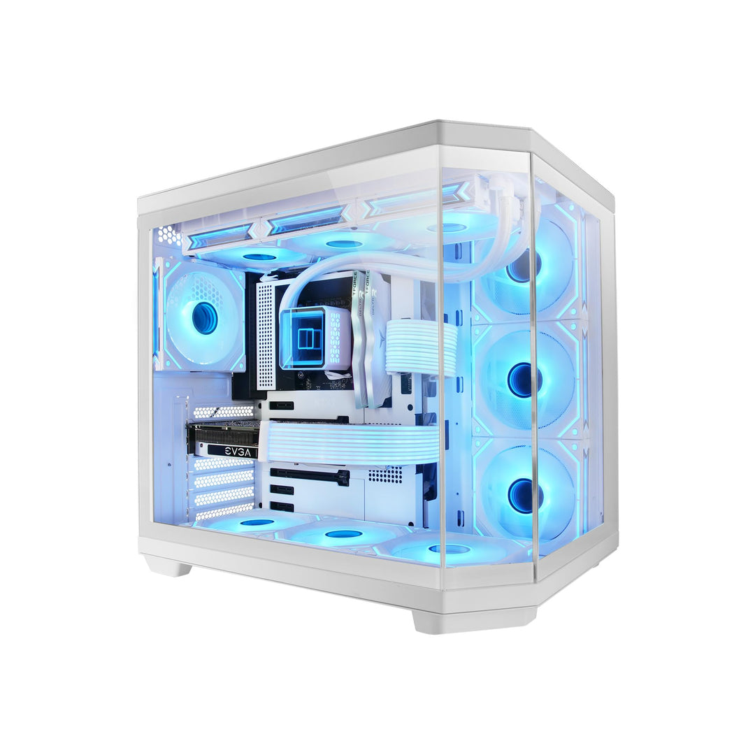 Mars Gaming MC-3TCORE, Custom ATX Gaming Gehäuse, Abnehmbares Fenster aus Dreifachglas, Dual-Kamera,