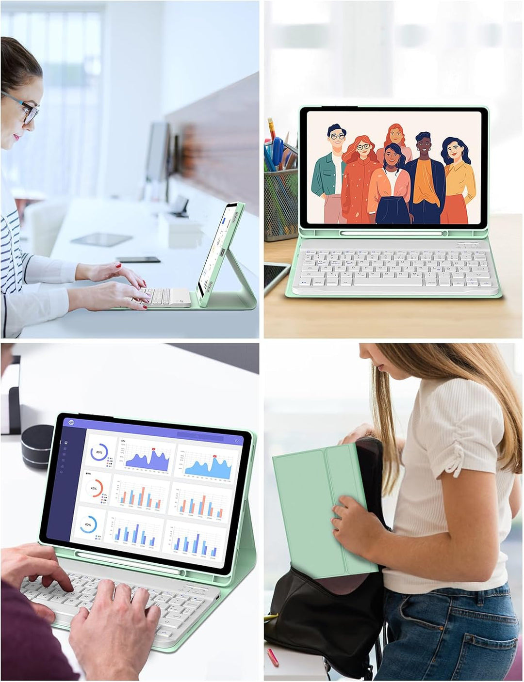 IVEOPPE Tastatur für Samsung Galaxy Tab S9FE/S10FE 10.9", Hülle Tastatur Galaxy Tab S9/S10FE 2025, M