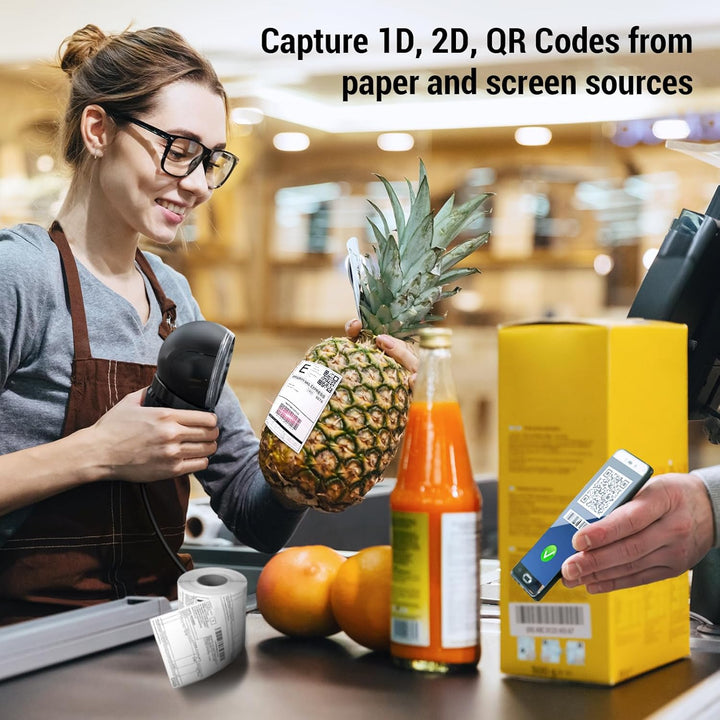 Tera Barcode-Scanner Desktop Omnidirektional: 1D 2D QR Freihändiger USB-Verdrahteter Barcodescanner