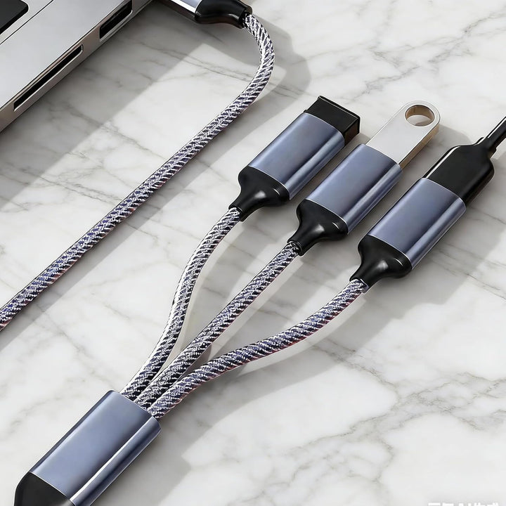 USB Splitter 1 auf 3, 2m USBHUB 2m Adapter mit USBStecker auf 3 USBA Buchsen, USB Verteiler für Date