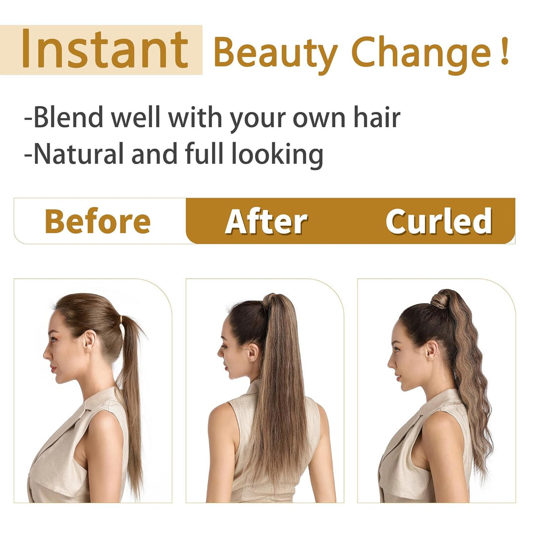 SEGO Ponytail Extension Echthaar Pferdeschwanz Zopf Haarteil Haarverlängerung Hair Piece Haar Hitzeb
