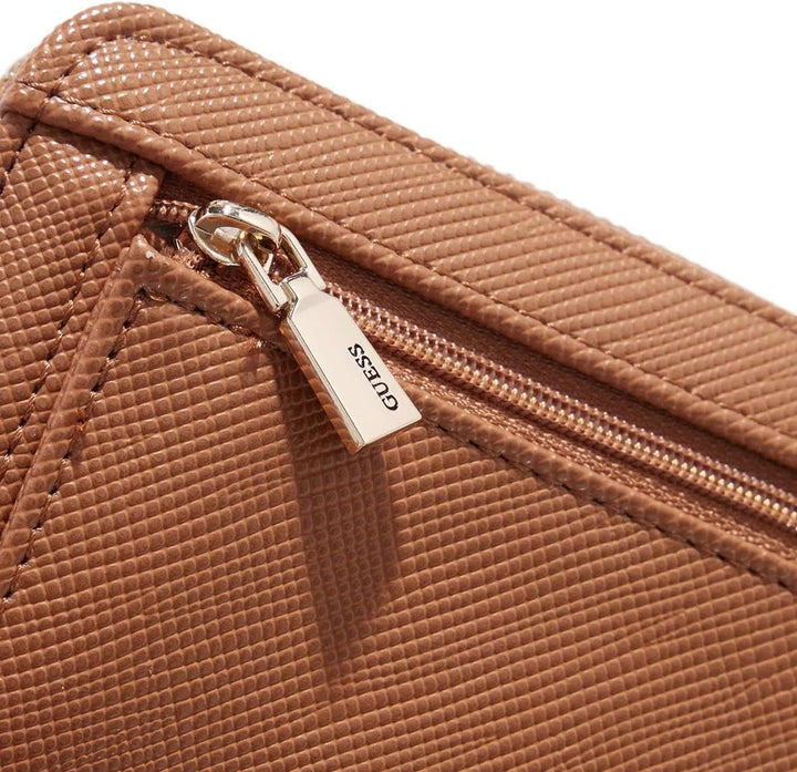 GUESS Portemonnaie mit Zip-Around-Reissverschlu, braun(cognac), Gr. One Size