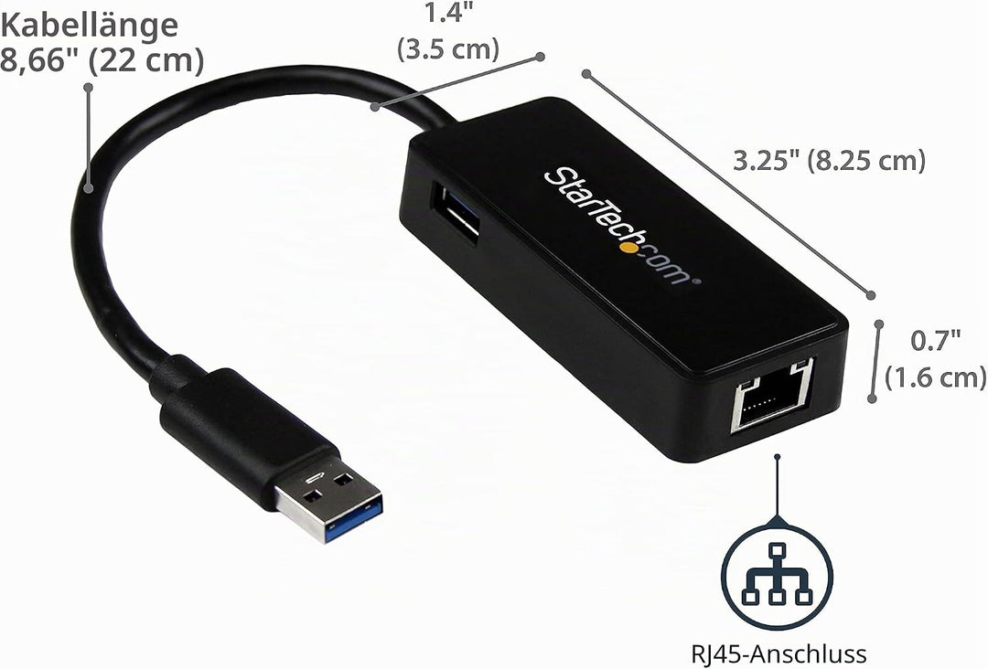 StarTech.com USB 3.0 auf Gigabit Ethernet Adapter - USB 3.0 10/100/1000Mbit/s Netzwerk Adapter NIC m