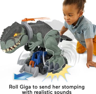 Fisher-Price Imaginext GWT22 - Jurassic World Stapf- und Beissaction Riesendino, ca 40 cm grosses Di