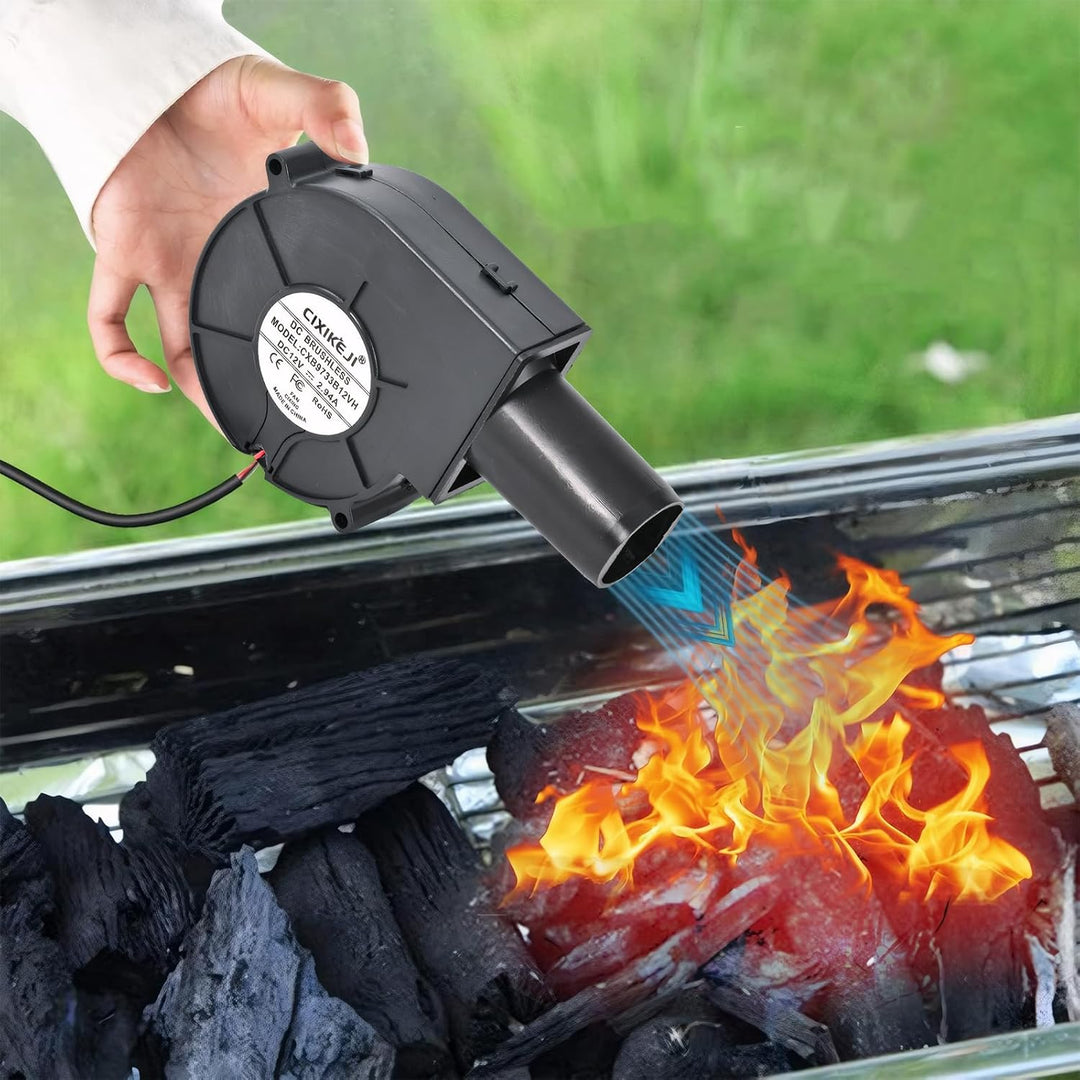 Gebläse Lüfter 12V, Turbinengebläse mit Drehzahlregler und Luftauslass, Radiallüfter 12V Regelbar, T