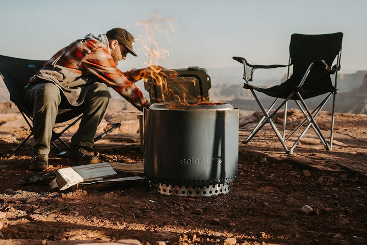 Solo Stove Feuerschale Bonfire 2.0 mit Standfuss | Feuerstelle für Raucharme Holzverbrennung, Heraus