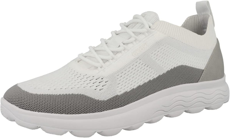 Geox Herren U Spherica A Sneakers 39 EU Schmal White Light Grey, 39 EU Schmal White Light Grey