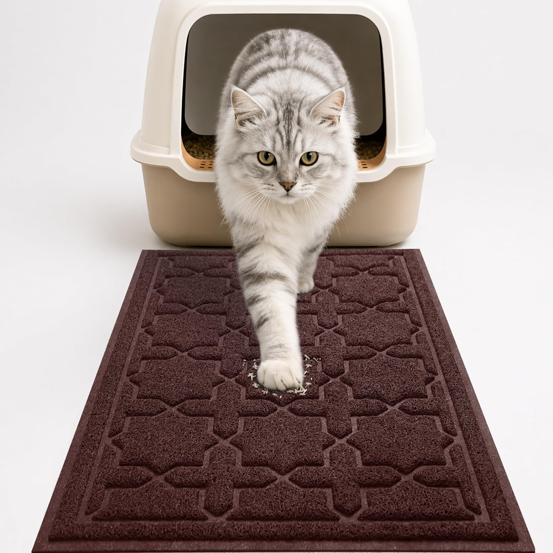 Yimobra Katzenstreu Matte, 90 x 60 cm, Wasserdichte Katzenklomatte Rutschfest Katzenklo Unterleger M