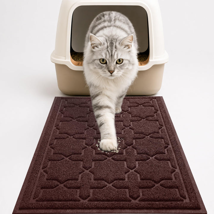 Yimobra Katzenstreu Matte, 90 x 60 cm, Wasserdichte Katzenklomatte Rutschfest Katzenklo Unterleger M