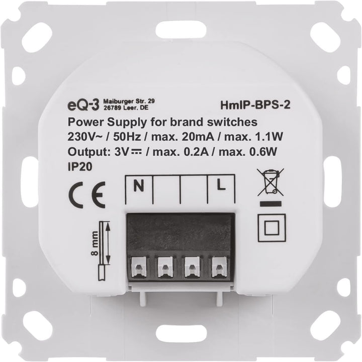 Homematic IP Netzteil für Markenschalter, Zubehör für Ihr Homematic IP Smart Home, 151197A0
