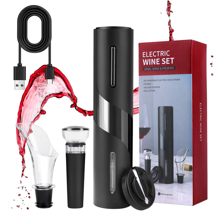Korkenzieher Elektrisch, Weinflaschenöffner Set, Automatischer Flaschenöffner, Geschenkidee Weinflas