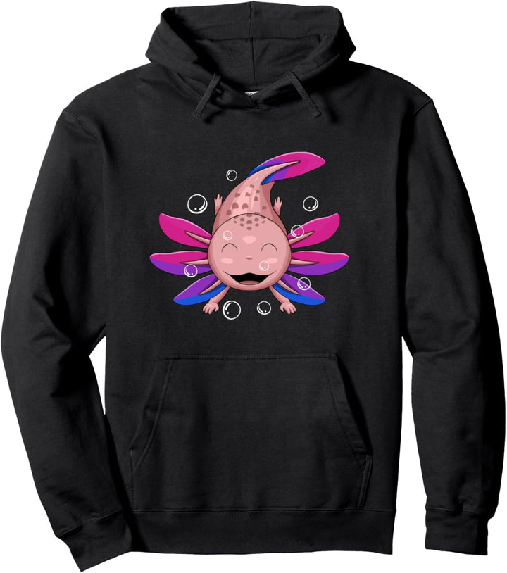 Bisheual Axolotl Bi Pride LGBTQ Pullover Hoodie