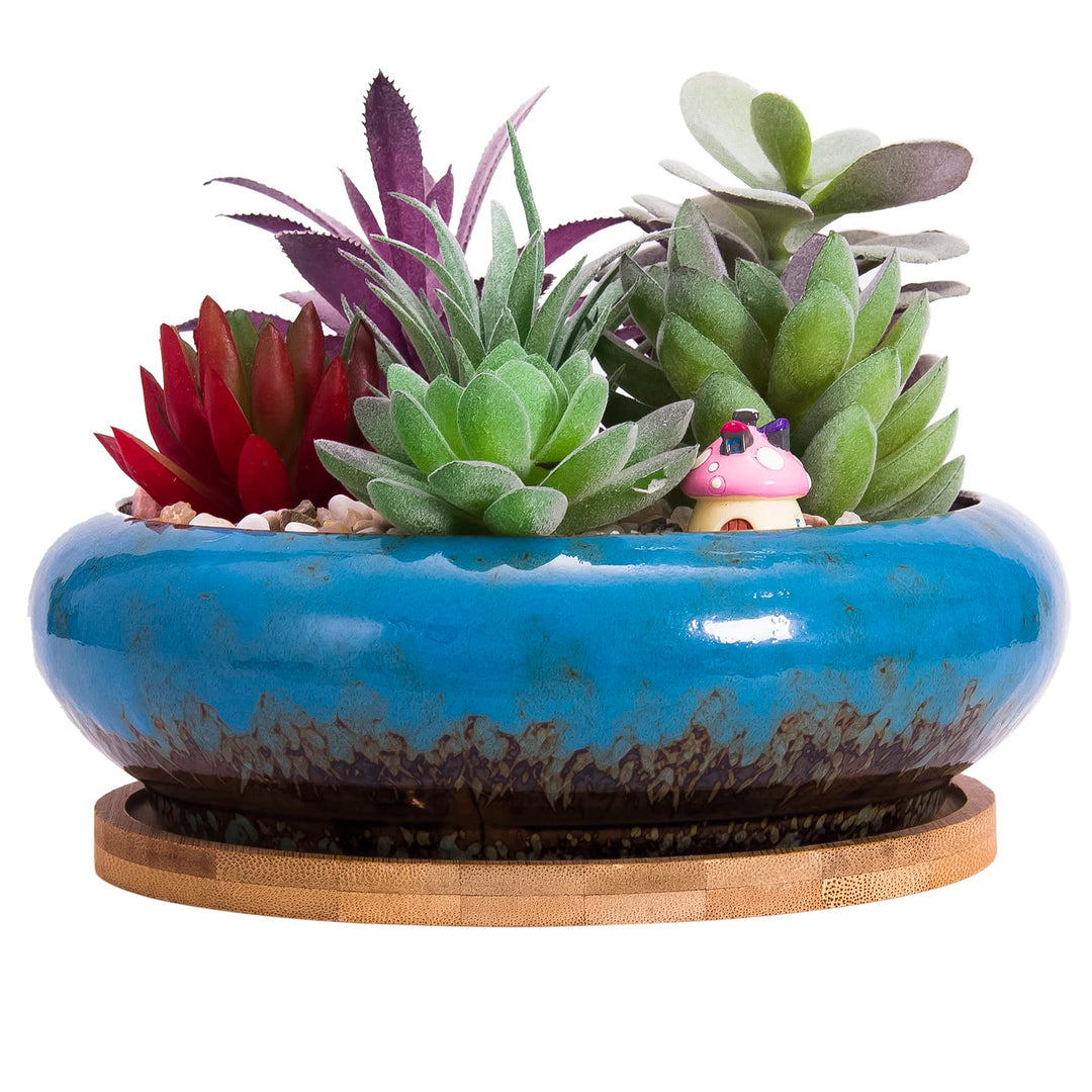 ARTKETTY 18,5 cm Rund Sukkulente Pflanzgefässe Töpfe Mit Drainageloch Bonsai Töpfe Garten Dekorative
