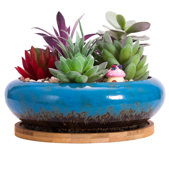 ARTKETTY 18,5 cm Rund Sukkulente Pflanzgefässe Töpfe Mit Drainageloch Bonsai Töpfe Garten Dekorative