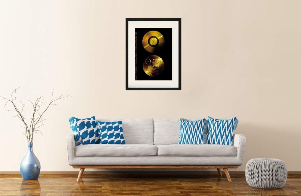 1art1 Schallplatten Poster Klänge Der Erde, Voyager Golden Records Gerahmtes Bild Mit Edlem Passepar