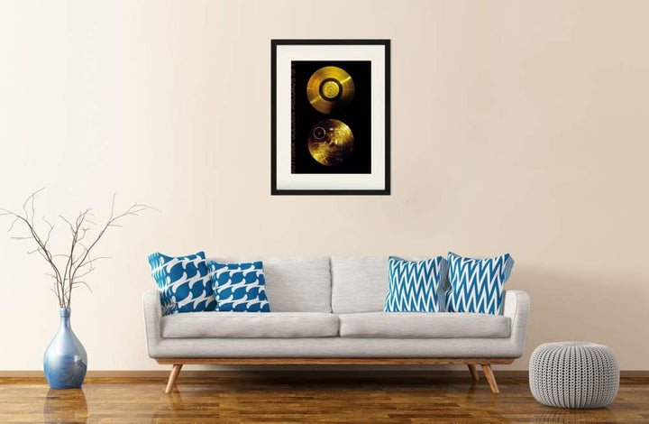 1art1 Schallplatten Poster Klänge Der Erde, Voyager Golden Records Gerahmtes Bild Mit Edlem Passepar
