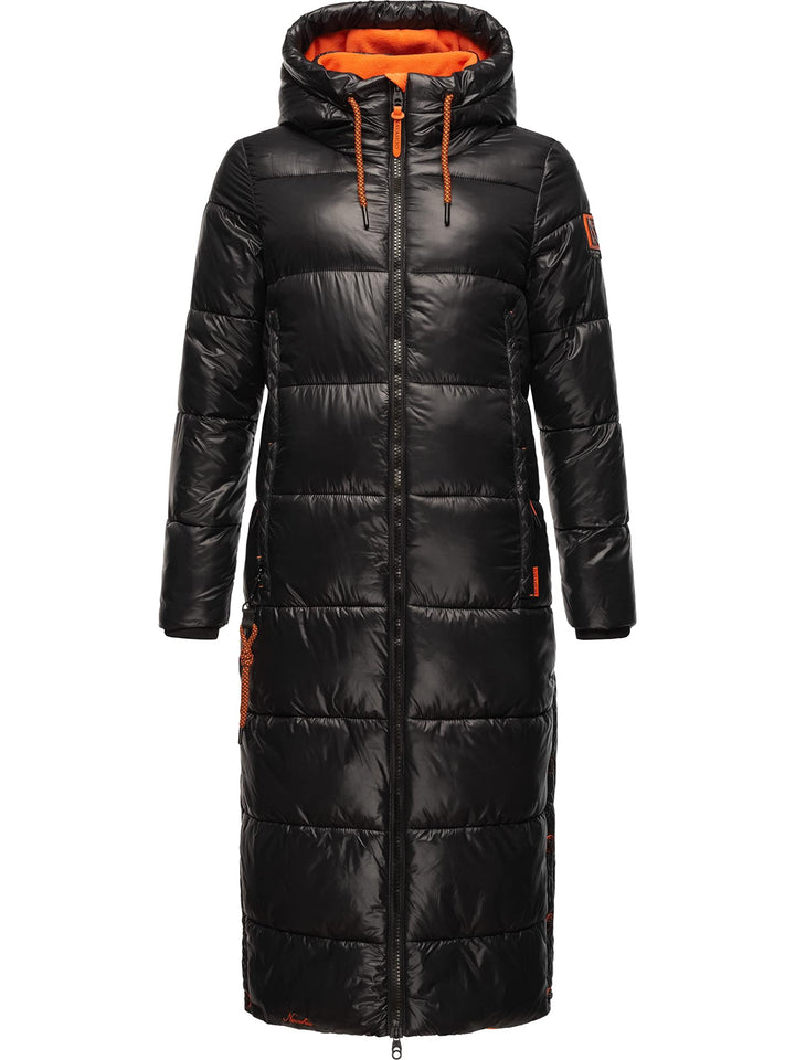 Navahoo Damen Warmer Winter Steppmantel mit Kapuze Schmuseengel XS-XXL M Schwarz, M Schwarz