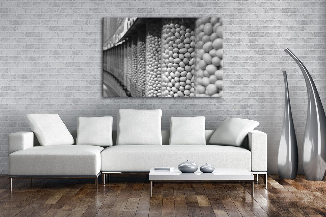 deyoli haufenweise köstliche Süssigkeiten Effekt: Schwarz/Weiss im Format: 80x60 als Leinwandbild, M